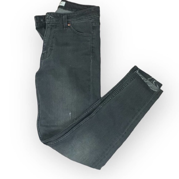 Levi's Altered 721 High Rise Skinny Gray Raw Hem Jeans Size 27 - Picture 5 of 11